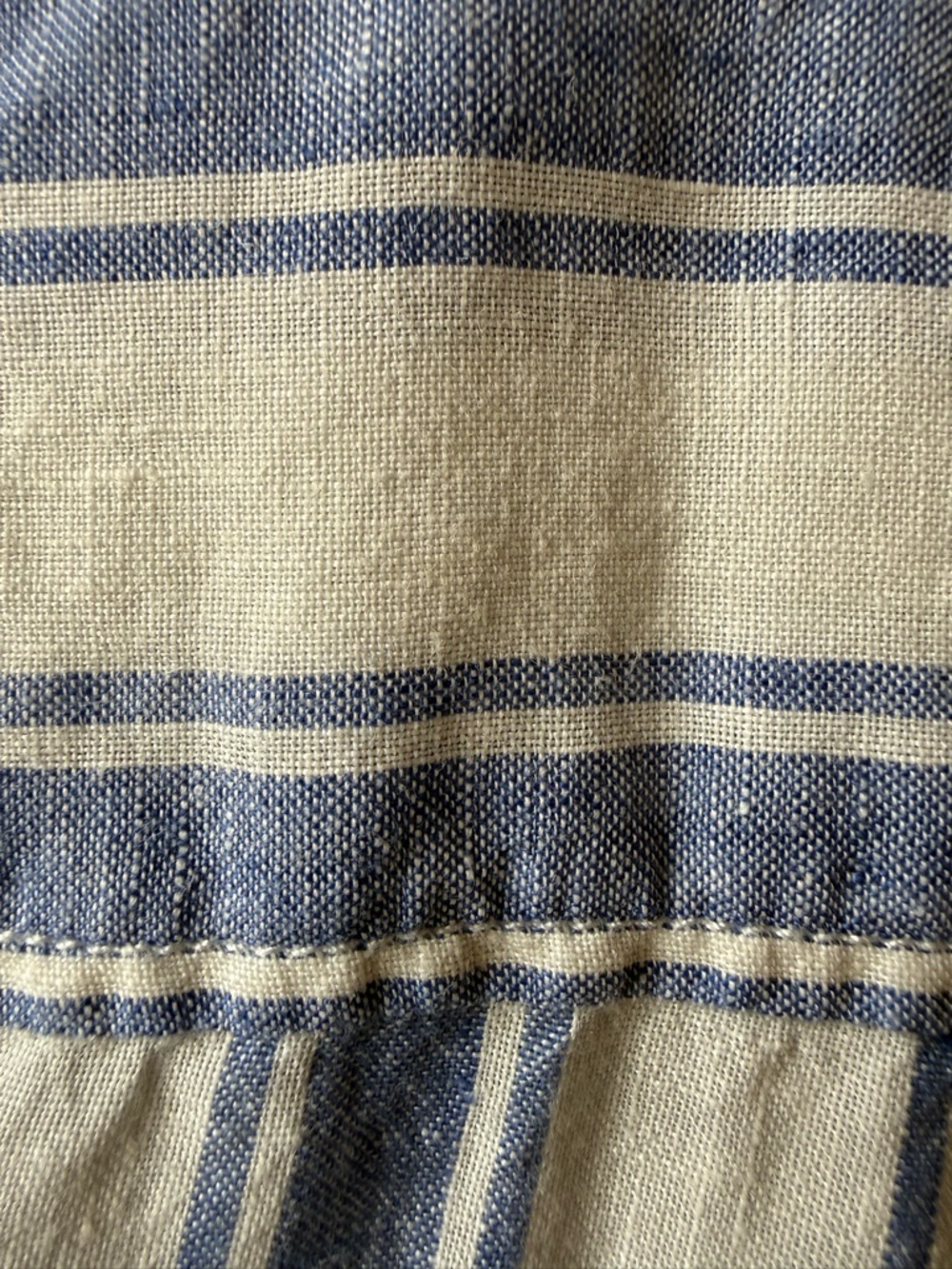 Saint Tropez West linen long striped shirt L MOP buttons, shouts summer nights! - Picture 4 of 8